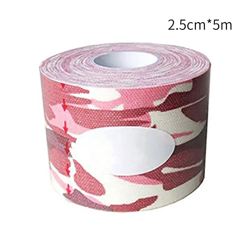 Pink Camouflage Кинезиологическая лента Атлетическая лента Спортивная восстанавливающая лента обвязка тренажерный зал фитнес Теннис Бег колено Защитная муфта для мышц ножницы - Цвет: Pink Camouflage