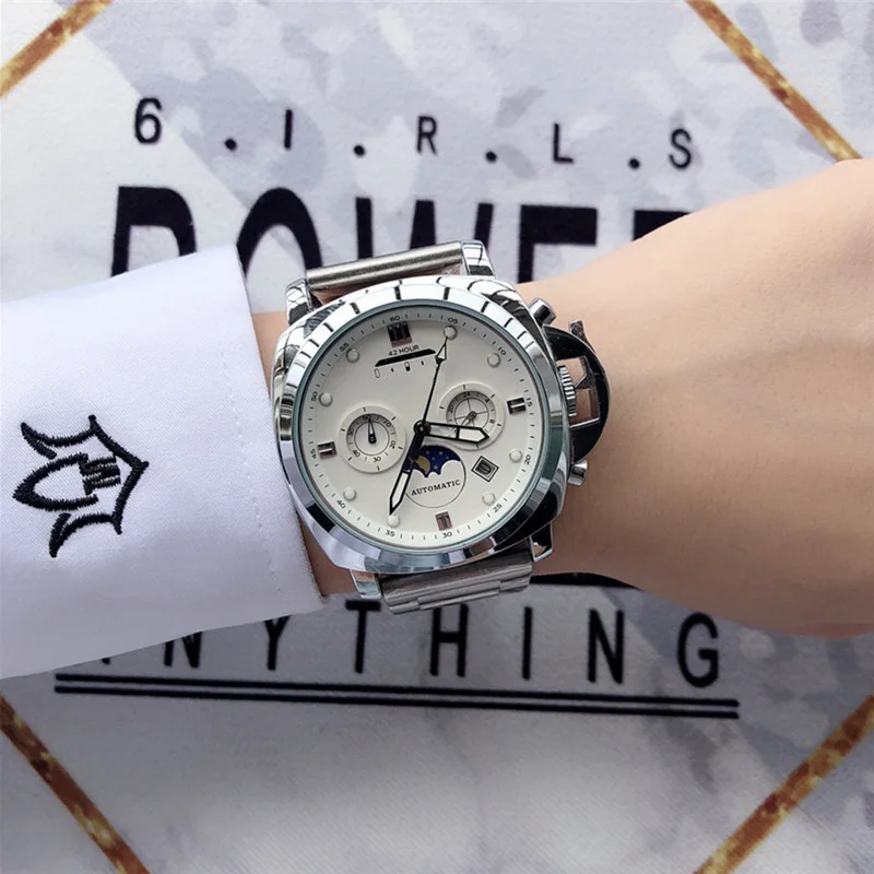 Fossil Роскошные брендовые светящиеся Мужские кварцевые наручные часы, модные мужские часы с ремешком из нержавеющей стали, мужские часы - Цвет: 3