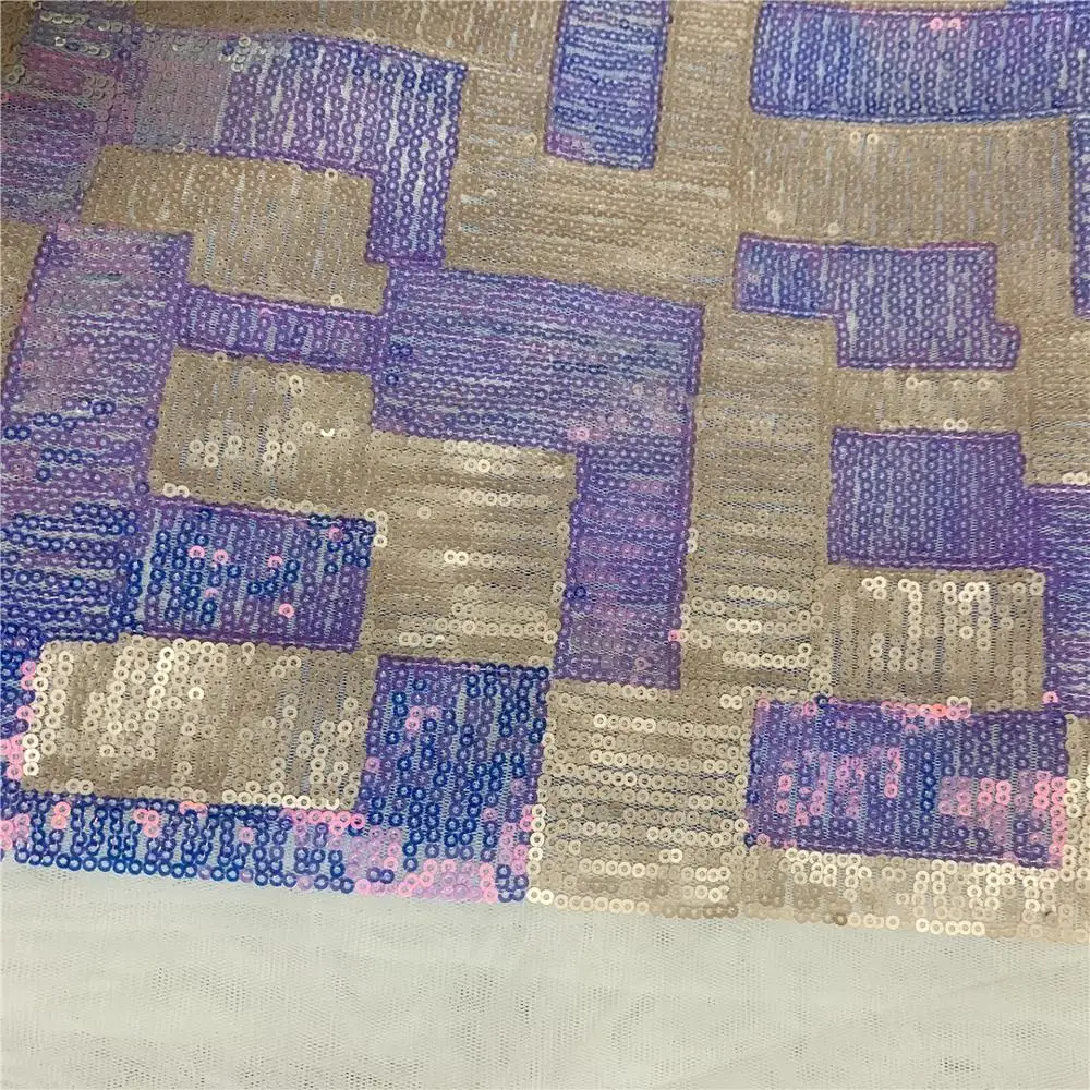 

2019 high quality sequence French Nigerian sequins net lace,African tulle mesh sequence lace fabric for dress 5yards/lot YL1029