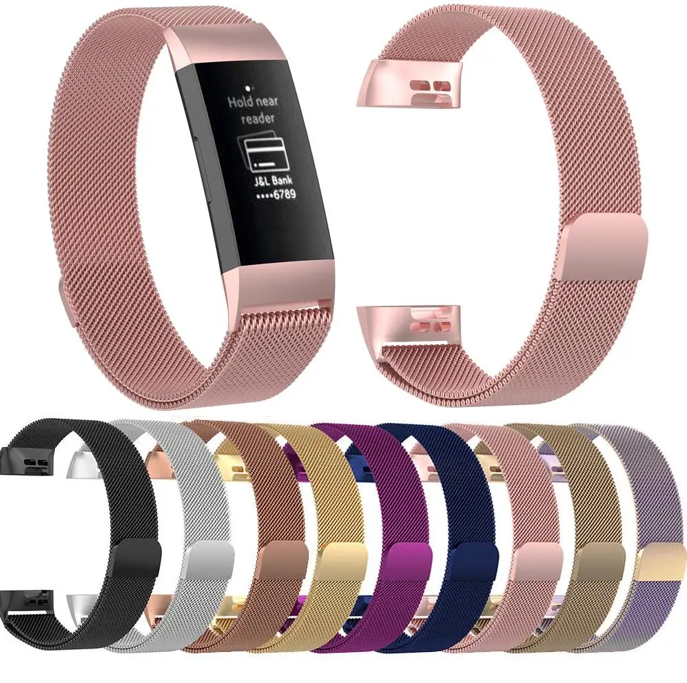 20 шт. для Fitbit Charge 3 4 Смарт Браслет ремешок Миланская нержавеющая сталь фитнес