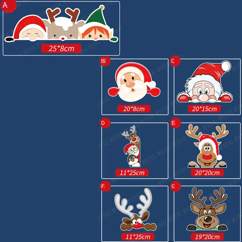 

Car Stickers Santa Claus Christmas Elk Auto Motorcycle PVC Decals Car styling Decoration Waterproof Car Stickers