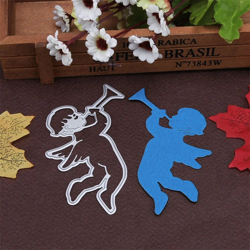 

Metal Cutting Dies Cut Mold Angel blowing trumpet Decoration Scrapbook Paper Craft Knife Mould Blade Punch Stencils New
