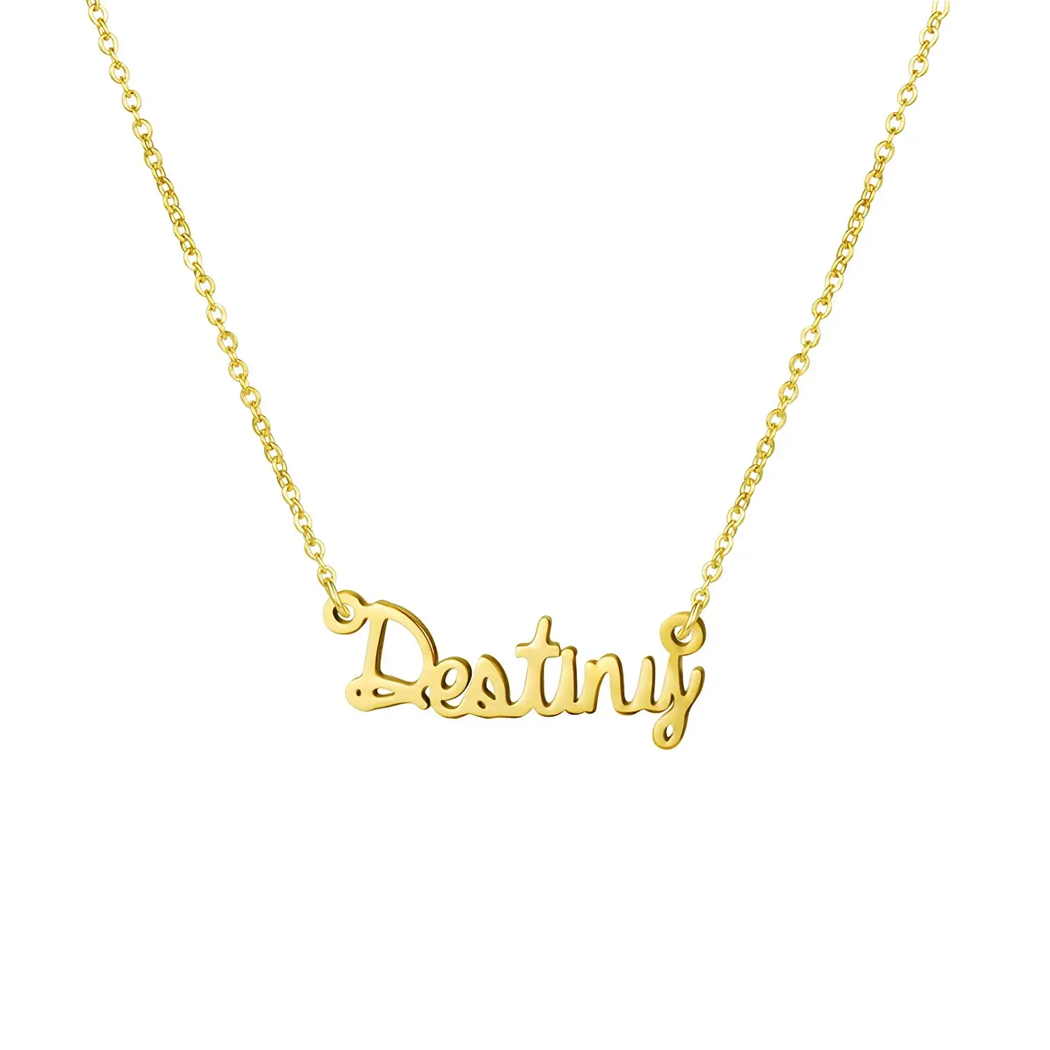 

New Stainless Steel Personalized Custom Name Necklace Gold Color Choker Necklace Pendant Nameplate Gift