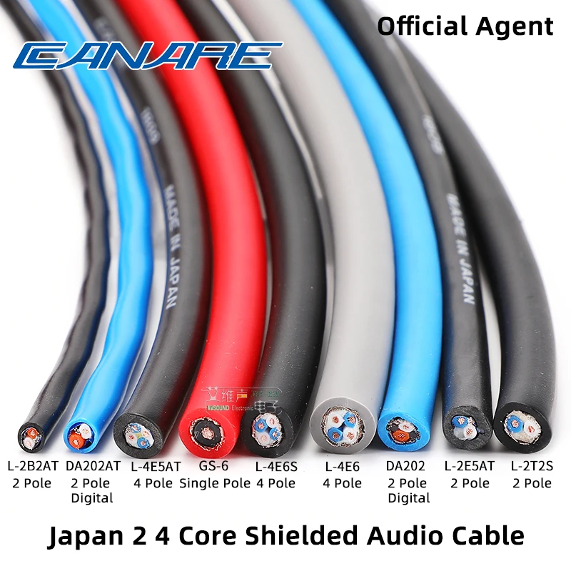 Кабель аудиосигнала CANARE 2 4 Core 25 24 23 18 AWG для гитары, микрофона, RCA и лотуса. Сдвоенная изоляция с экраном. L-2T2S, L-4E6S, L-2E2AT, GS-6. Длина 1 м.