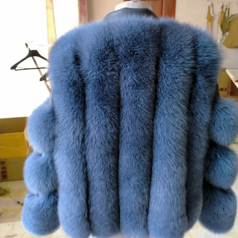 2022 Winter New Fashion Real Fox Fur Coats With Genuine Sheepskin Leather Wholeskin Natural Fox Fur Jacket Outwear Luxury Women