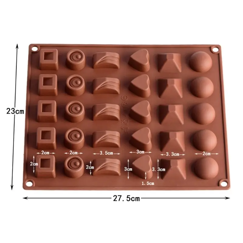 

Silica Gel Multi-Shape 30-grid Ice-lattice Mould Chocolate Biscuit Kitchen Baking Supply W0YD