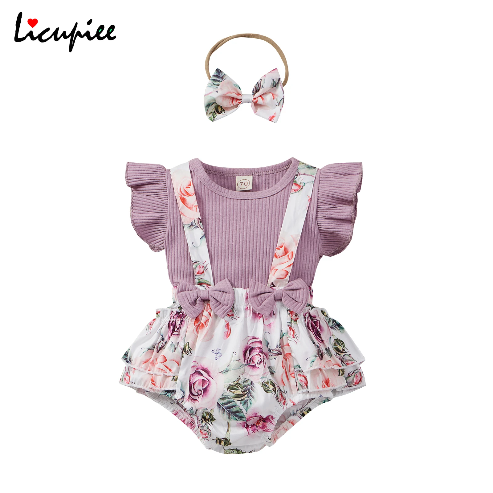 

3 шт., детский топ с круглым вырезом и цветочным принтом, на возраст 0-18 месяцев