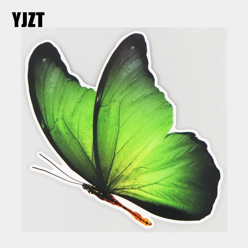 

YJZT 15×15.2CM Green Butterfly Scratch Cover Bumper Decoration Cartoon Vinyl Stickers Decals Car Accessories 21A-0231