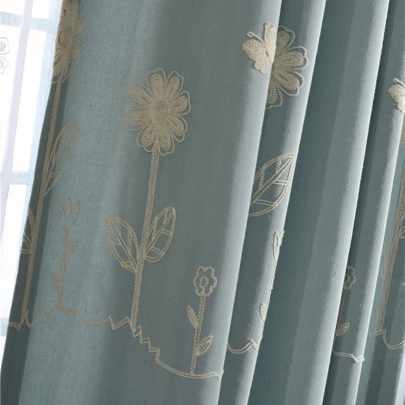 Садовые синие занавески для гостиной столовой спальни современный