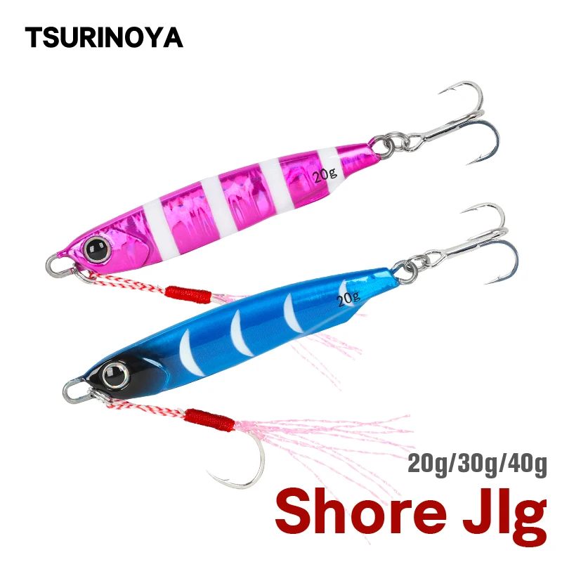 

TSURINOYA 20g 30g 40g Shore Jig Metal Fishing Lure Long Casting Fishing Lure BAYONET Inshore Sea Fishing Hard Bait Bass Jigging