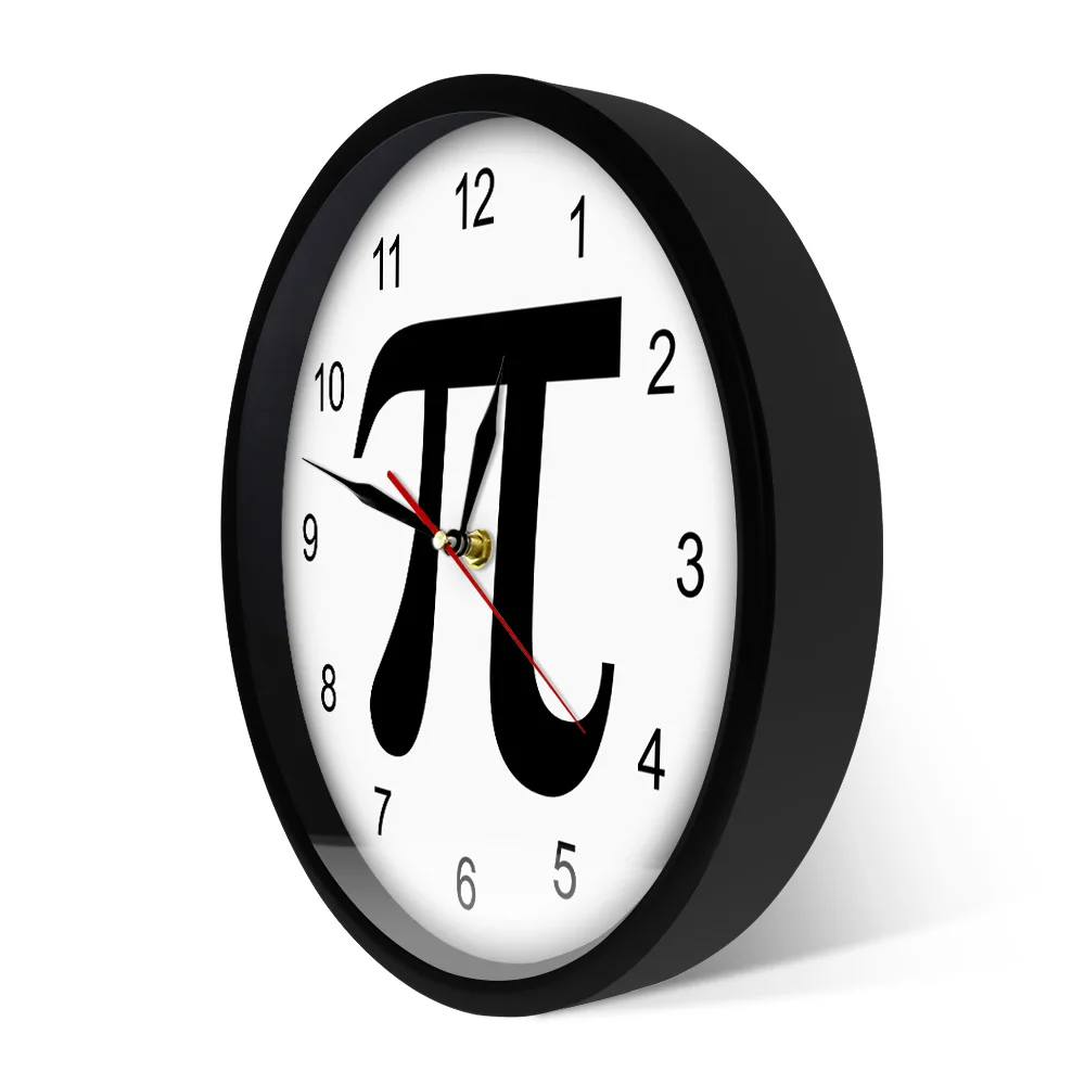 3D символ Пи Geek pi 3 14 настенные часы силуэта математический знак Pi Life of