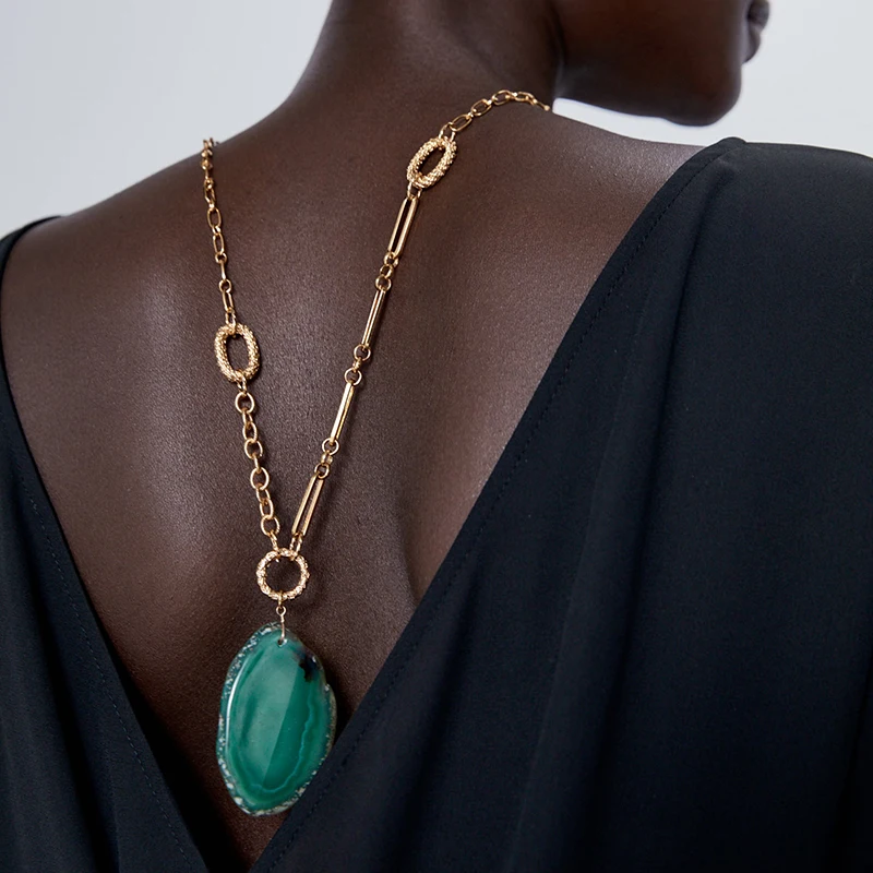 2020 ZA модное ожерелье с подвеской из войлока для женщин очаровательное большое