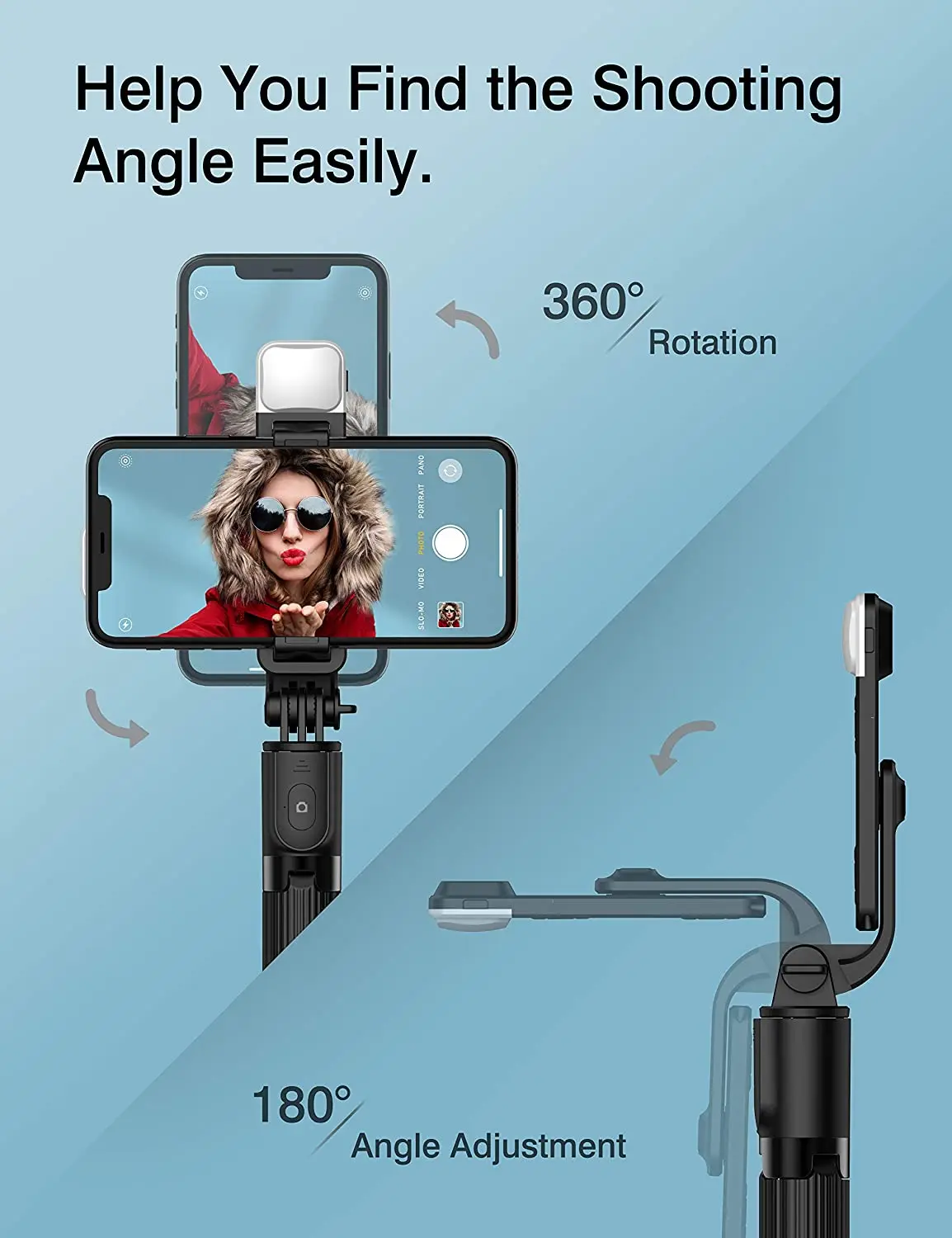 Селфи-палка штатив с подсветильник для телефона беспроводным пультом