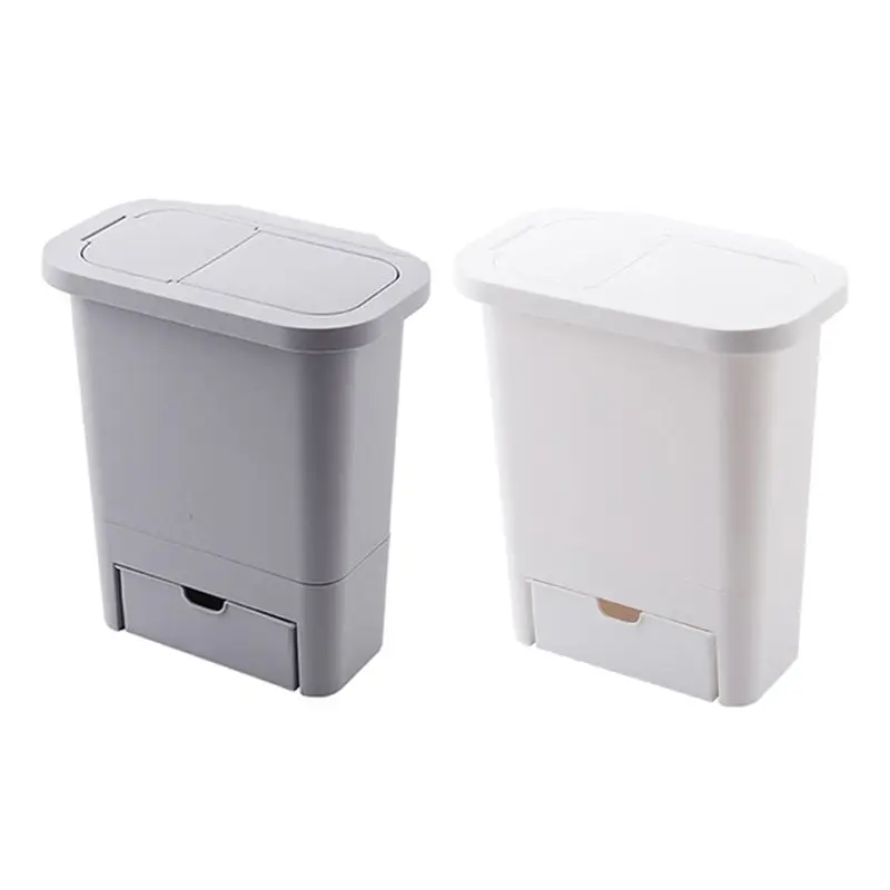 

Kitchen Cabinet Door Hanging Trash Can with Lid Wall Mounted Waste Bin Rubbish H051
