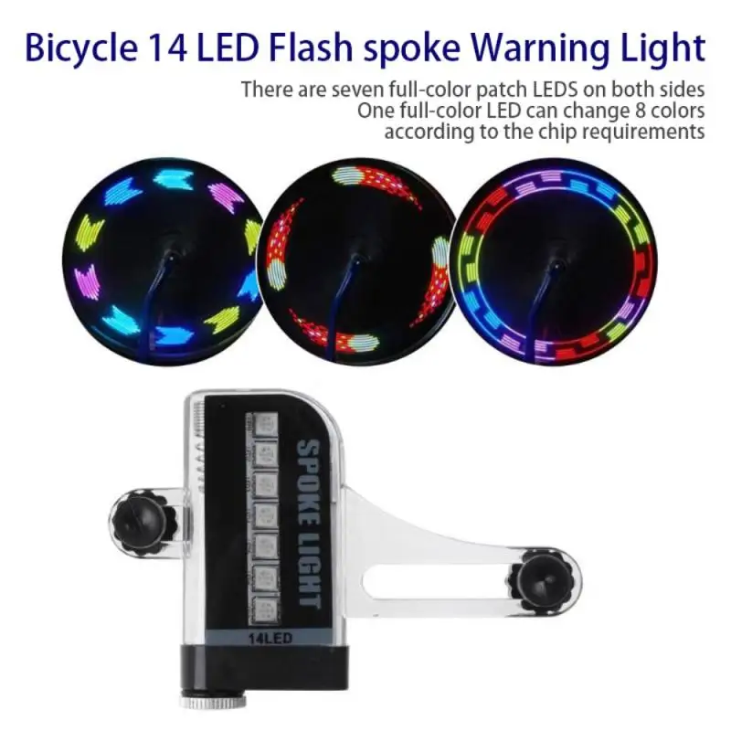 

Bicycle Light Bike Tyre Tire Wheel Lights 14 LED Flash Spoke Lamp Decorative Lantern Traffic Warning Light Bike Neon Headlight