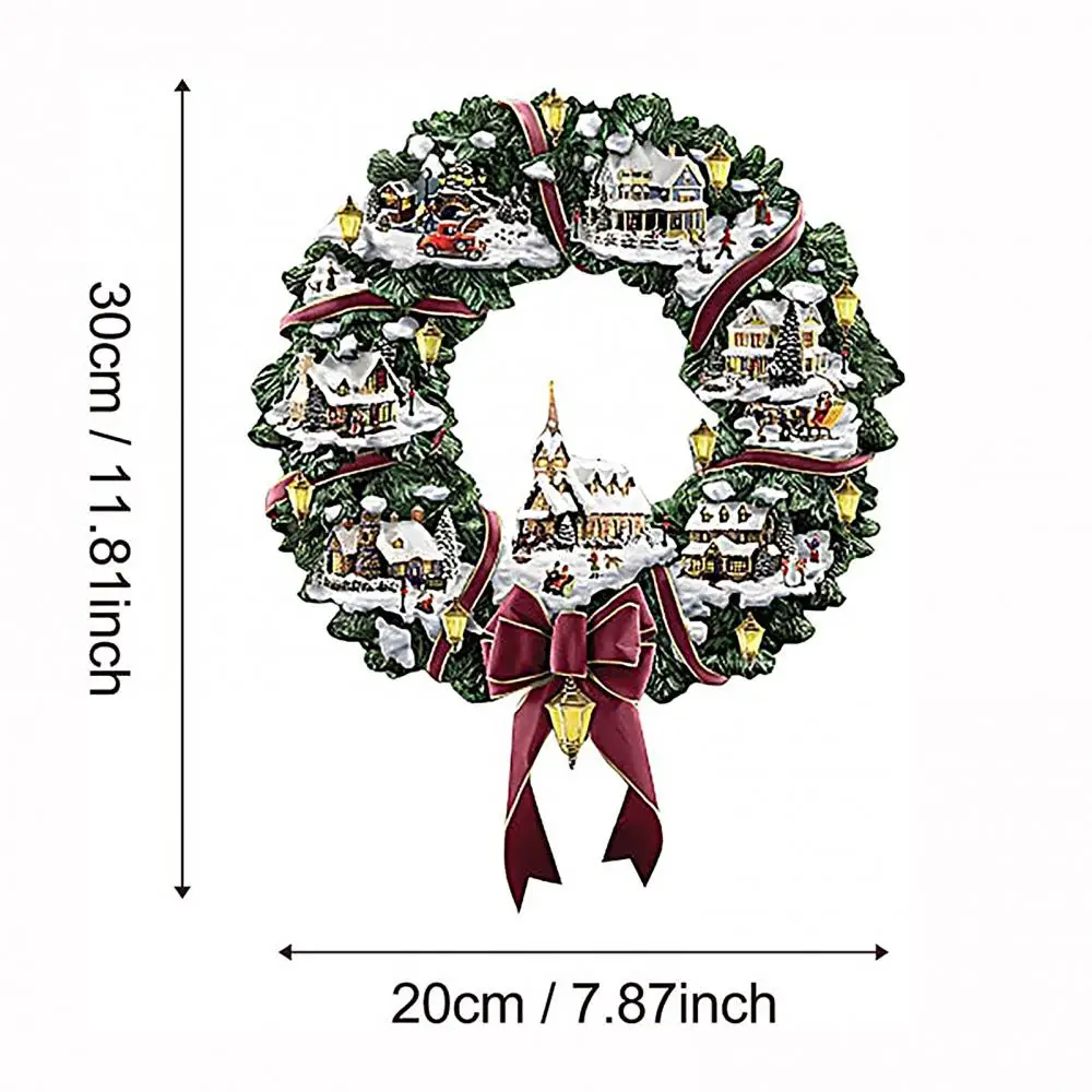 

Santa Claus Wreath Wall Stickers DIY Home Door Window Decal Christmas Decoration