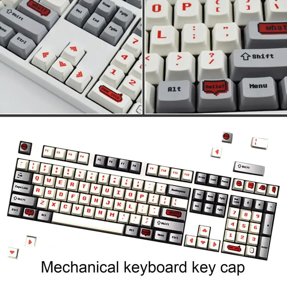 

PBT 104Pcs/Set Practical Mini Thermal Sublimation Keycaps Mini Keycaps Animation Design for Mechanical Keyboard