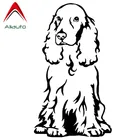 Креативные автомобильные наклейки Aliauto, виниловая Солнцезащитная наклейка с собакой кокер-спаниель, автомобильный Стайлинг, украшение для грузовика, черныйсеребристый, 8 см * 15 см