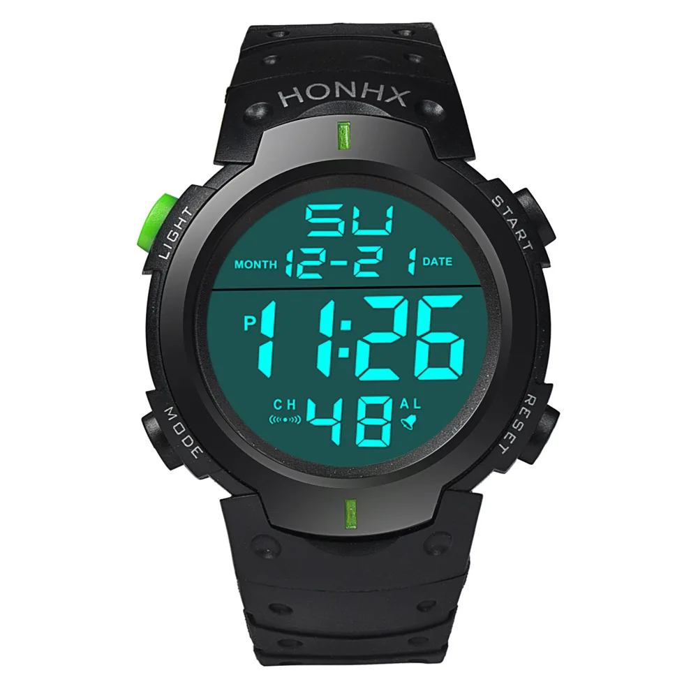 

Men's Casual Sports Water Resistant LED Backlight Date Digital Wrist Watch Mas-culino Fashion Men's Watch Large Dial Militarys