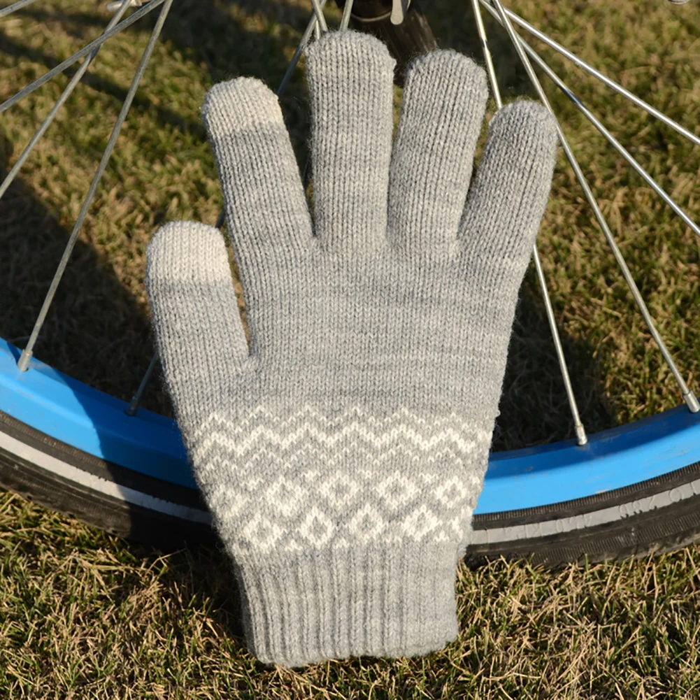 Новинка 2019 мужские и женские утолщенные теплые вязаные перчатки с сенсорным