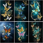 Алмазная живопись сделай сам, вышивка с изображением бабочки, мозаика из страз, домашний декор, вышивка крестиком