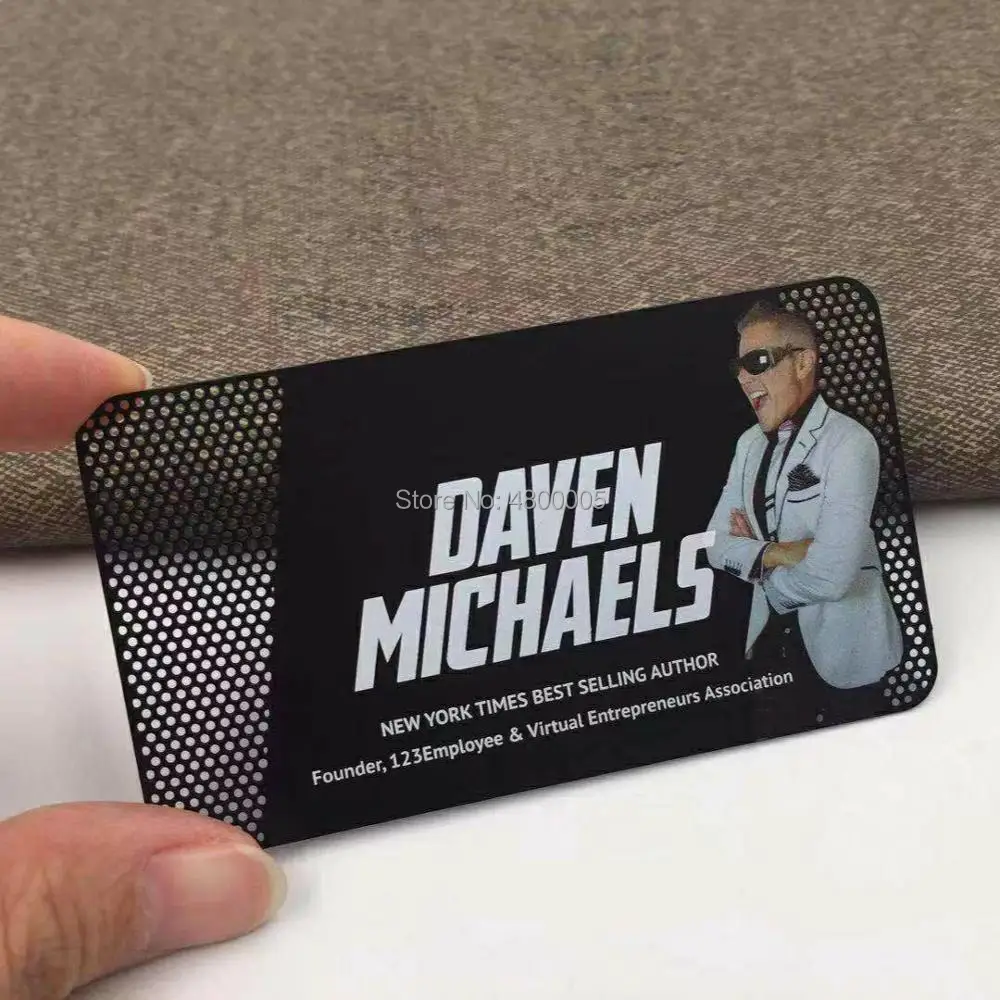 2021 высококачественная черная металлическая визитная карточка по