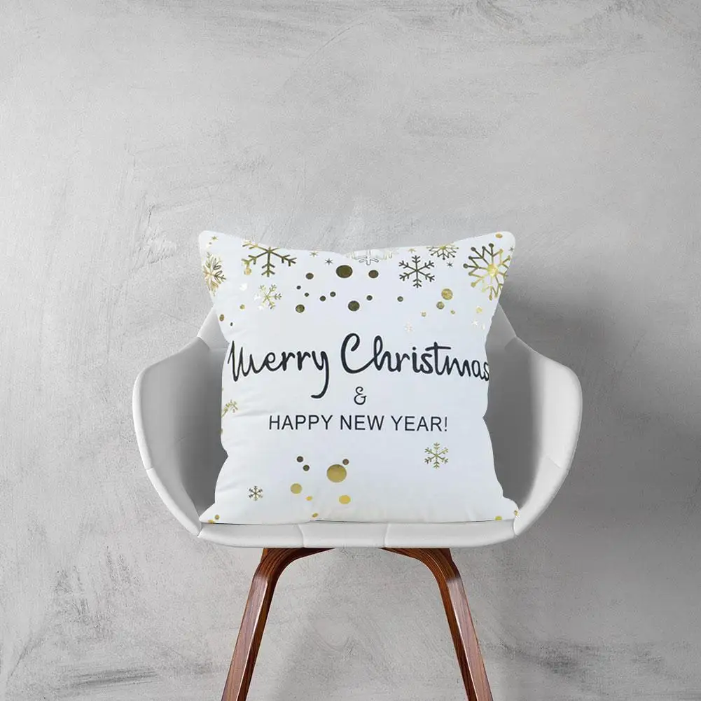 

Beautiful Christmas Pillowcase Snowflake In Gold Merry Cushion Festival Cover Christmas Home Sofa Decoration Gifts Pillow H4T3