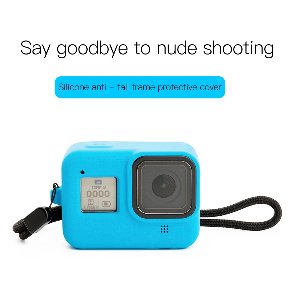 Защитные силиконовые чехлы + ремешок для GoPro Hero 8 Black аксессуары мягкая резиновая