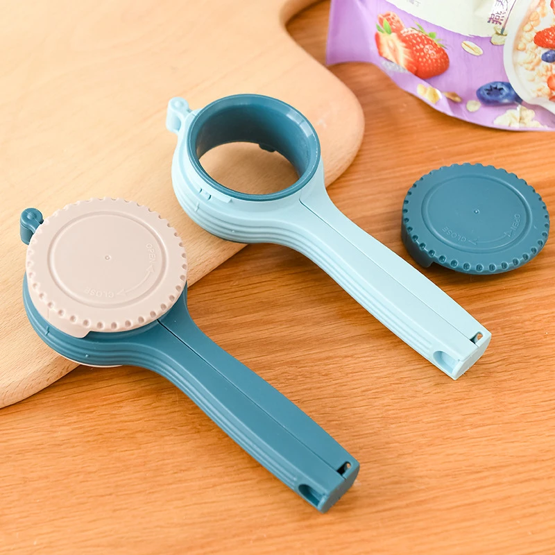 

1pcs Food Storage Bag Sealing Clips Plastic Cap Sealer Clip With Pour Spouts Snack Candy Storage Fresh Clamp Kitchen Organizer