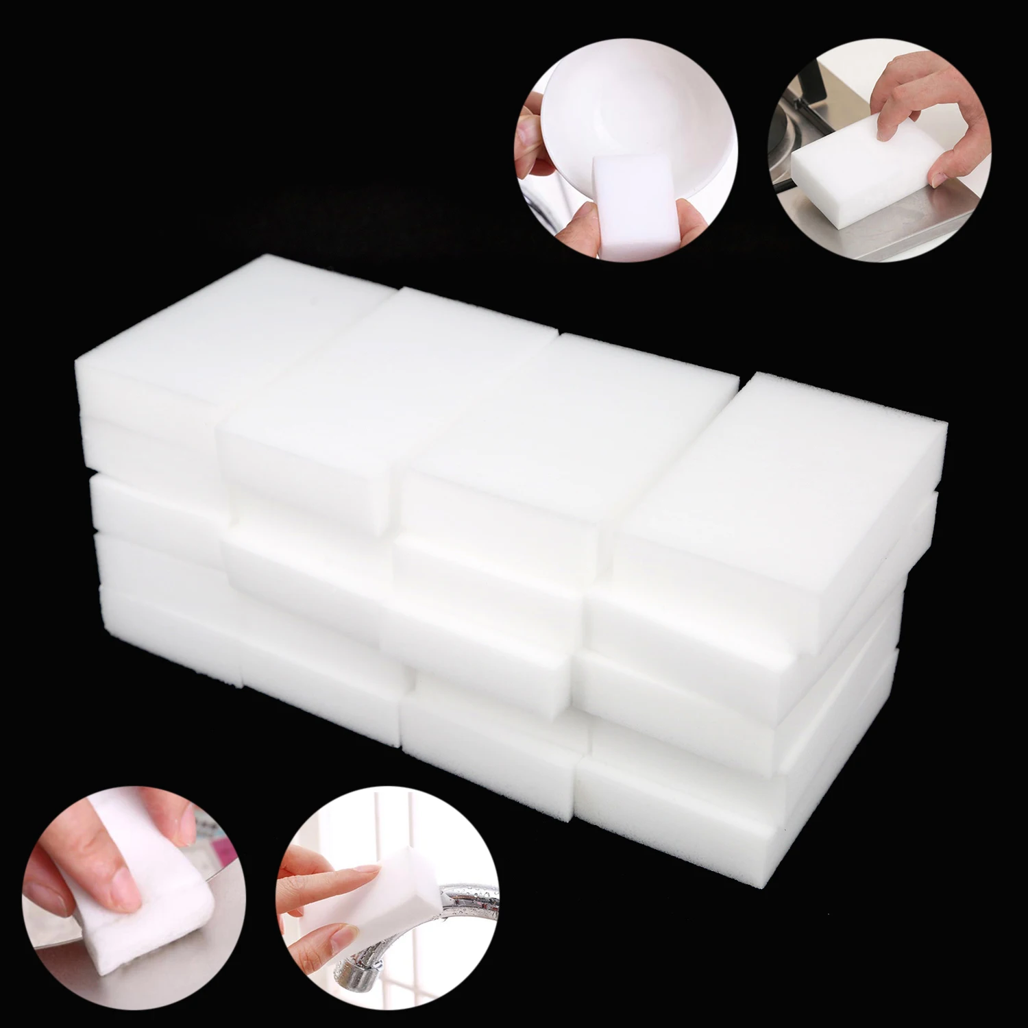

20 Pack Cleaning Sponge Eraser Stain Remover Pad Melamine Foam Dirt Pad For Kitchen Office Bathroom