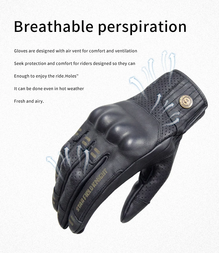 

Classic Black Leather Gloves Touch Screen Motorcycle Gloves Men Leather Electric Bike Glove Cycling Full Finger guantes moto