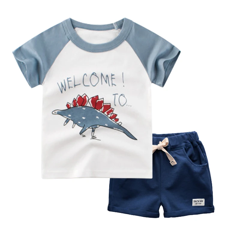 

Футболка с коротким рукавом и шорты для мальчиков, из хлопка