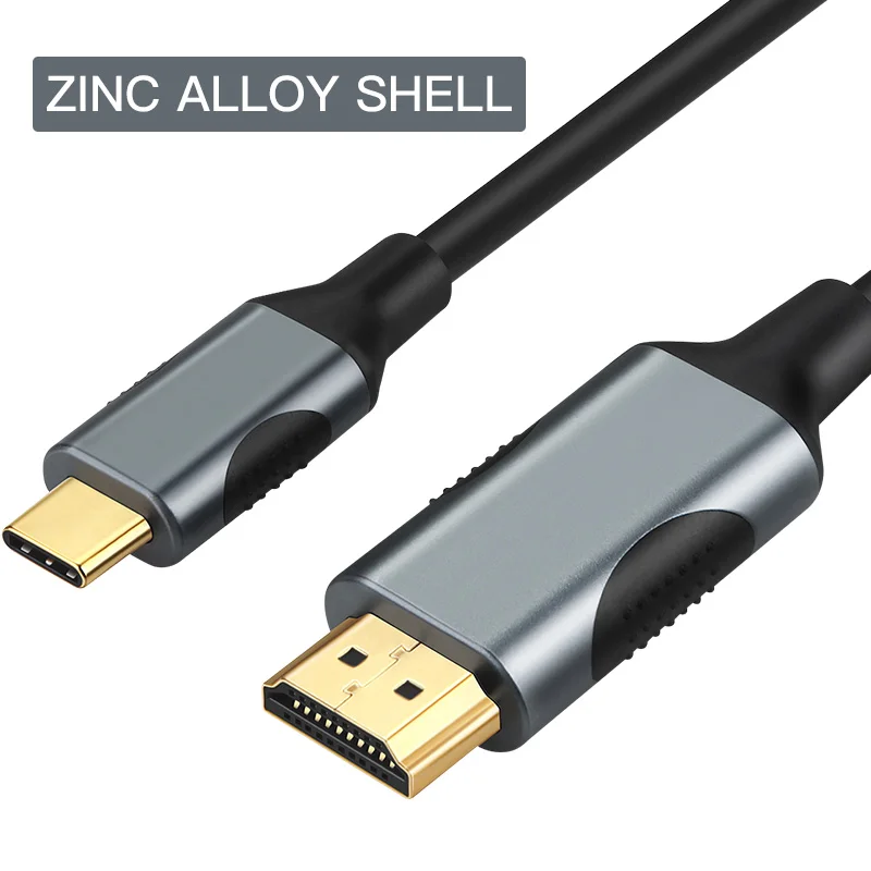 Lungfish usb c к hdmi 4K type C к HDMI кабель адаптер Thunderbolt 3 для huawei mate 30 Pro MacBook Pro адаптер usb type-C HDMI - Color: black