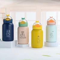duck tip thermos portable cartoon stainless steel water bottle with lid and straw long lasting thermal lovers coffee mug