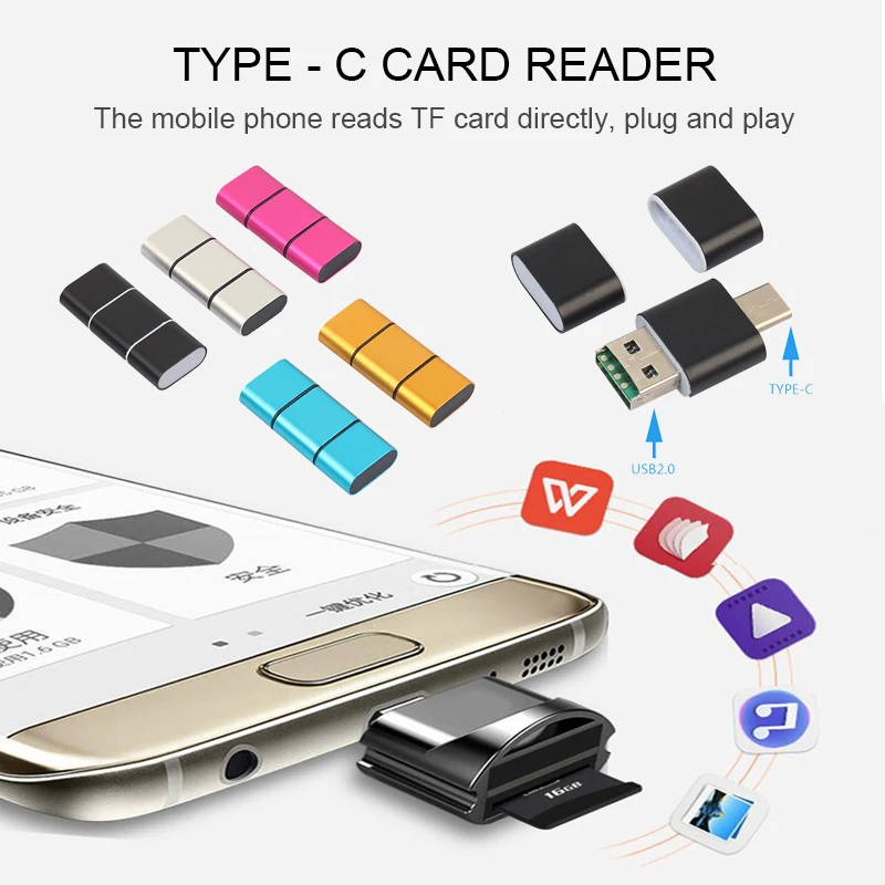 Переходник с USB на Micro TF карту переходник OTG Type C для ПК ноутбука Android смартфонов