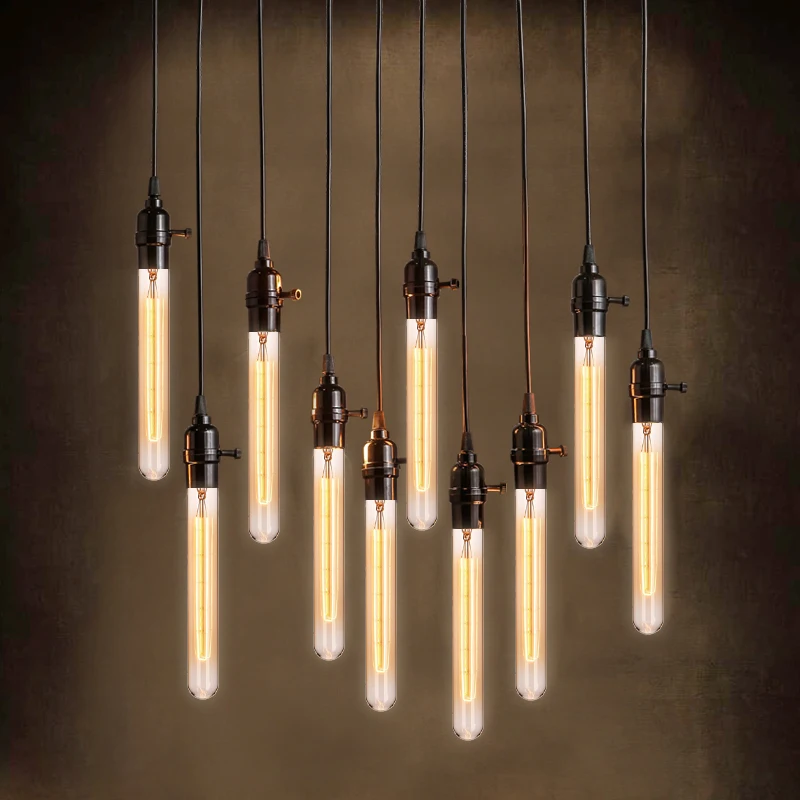 1Pc Retro Edison Filament E27 Light Bulb indoor Lighting Decor T45/G80/A19/T300/T185 Straight Twisted Wire 40W Lamp Bulbs Tubes | Лампы и