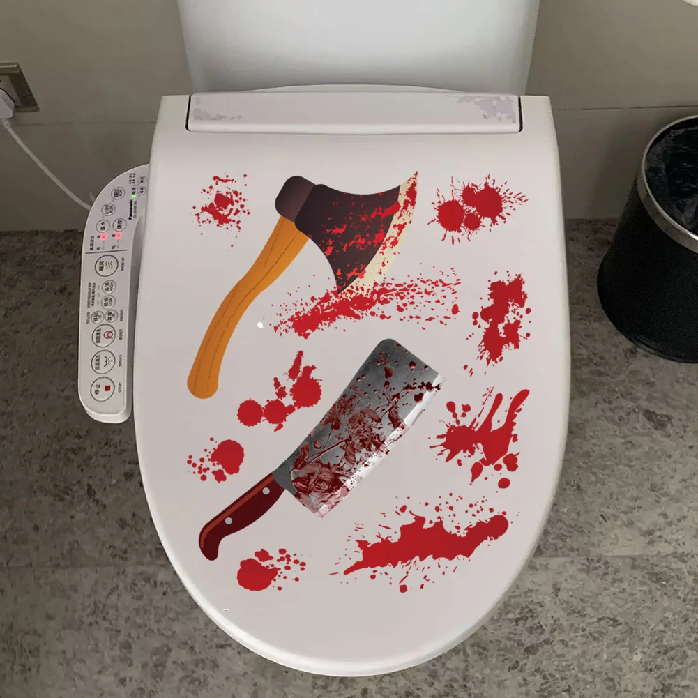 

Horror blood Handprint Footprint Fingerprint Halloween Sticker Wall Window Floor Decor Horror Blood Sticker Haunted house Decor