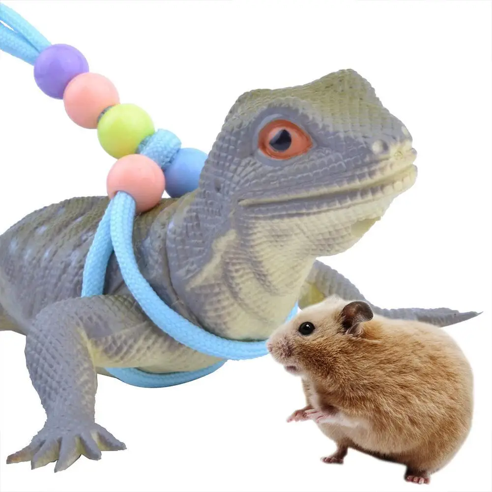 

Нейлоновый Регулируемый светящийся поводок для ящерицы, поводок для ползания, для домашних животных, поводок для прогулок с ящерицей