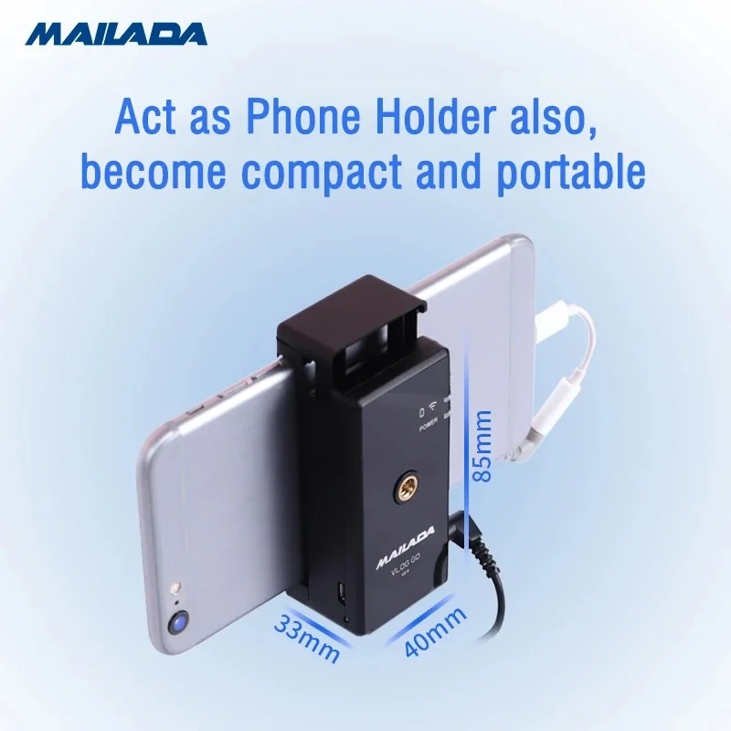Mailada Vlog Go UHF Condensor Wireless Microphone System Video Recording Lavalier Lapel Mic for iPhone Android DSLR pk Rode | Электроника