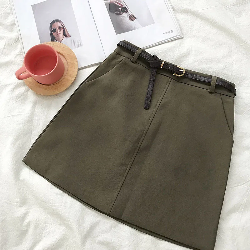 

Women Hip Mini-skirts Solid Summer All-match High Waist Korean Style 5 Colors A-line Bottoms Ladies Vintage Trendy Elegant Chic