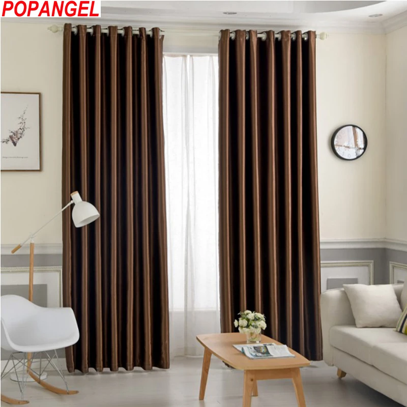 

Popangel 2020 New Design Polyester High Quality Darkening Thermal Insulated Living Room Curtains Blackout Customized Drapes
