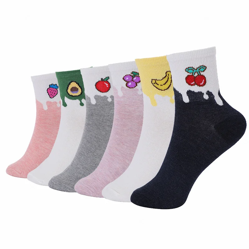 

Spring and Autumn Fashion Trend Fruit Pattern Cute Girl Socks Comfortable High Quality Cotton Socks Street Style Socks Women