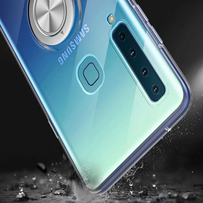 Кронштейн чехол s для samsung Galaxy A9 Pro роскошный Магнитный Автомобильный держатель Подставка прозрачный силиконовый чехол для samsung A9 Pro чехол