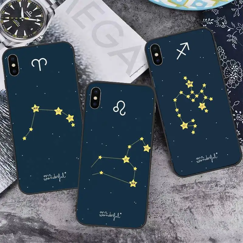 

constellations zodiac signs Phone Case for iPhone 11 12 13 pro XS MAX 8 7 6 6S Plus X 5S SE 2020 XR mini