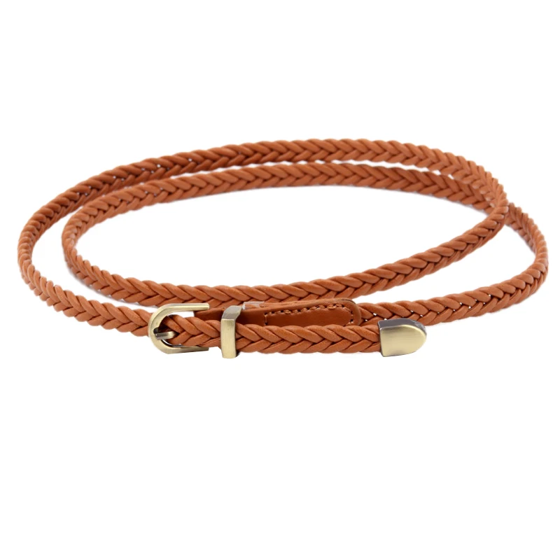 

1 Set of 3 Pcs New Hand-Woven Belt Female Pin Buckle Retro Casual Wild Thin Belt Waist Rope Decoration