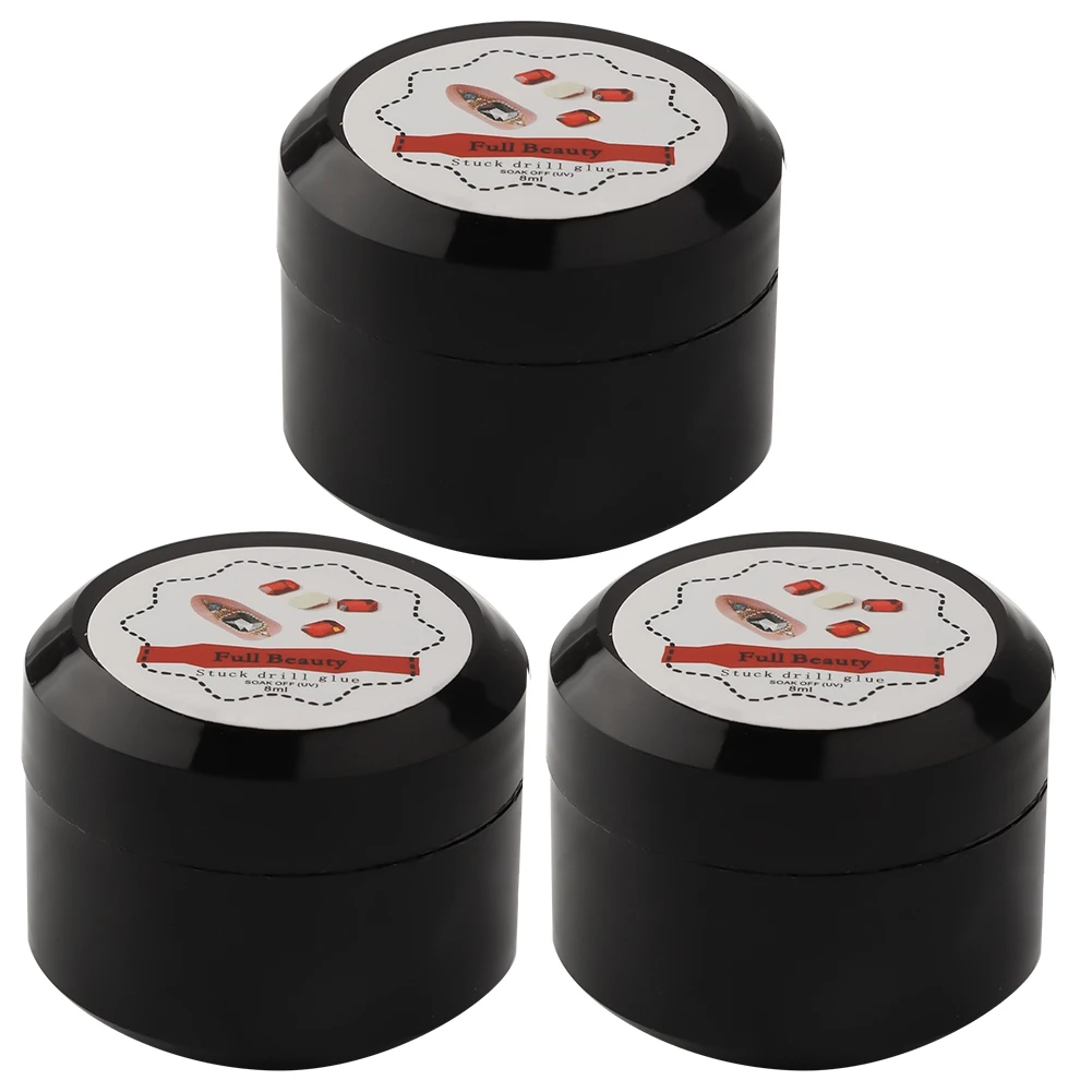 3 шт. x 8 мл ногтей Стразы крепко клееные клей супер липучие УФ гель для с