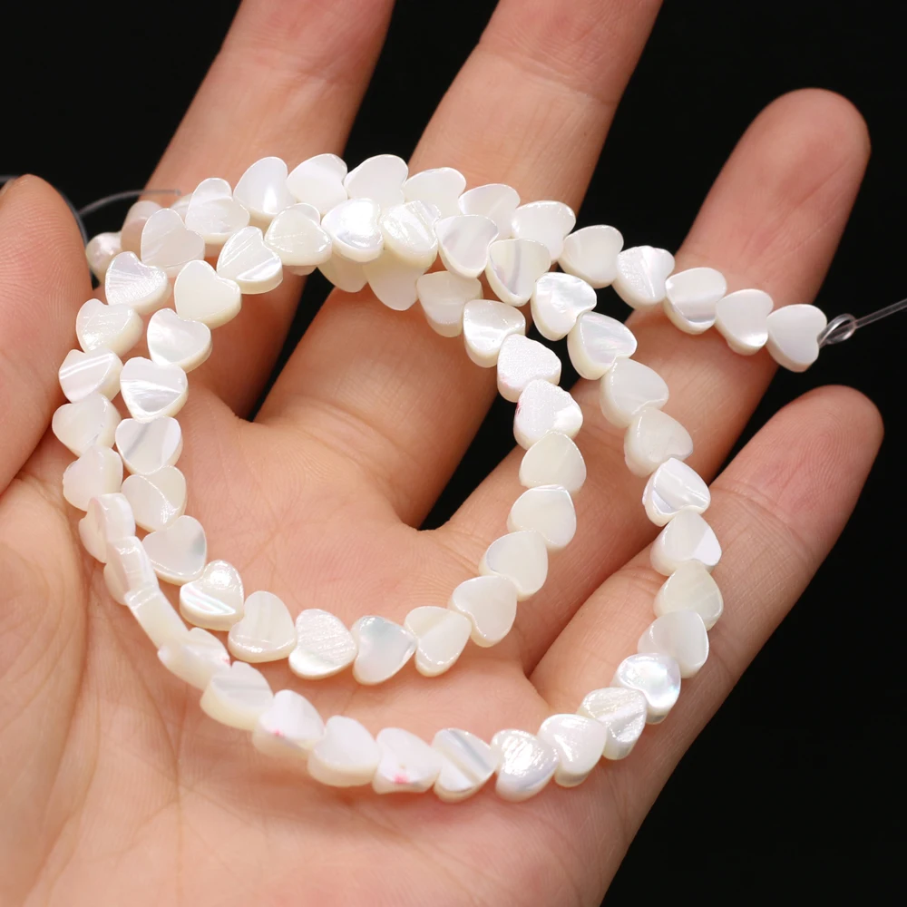 Natural shell beads mother of pearl heart shape Punch loose isolation beads for Jewelry Making DIY bracelet necklace Accessories