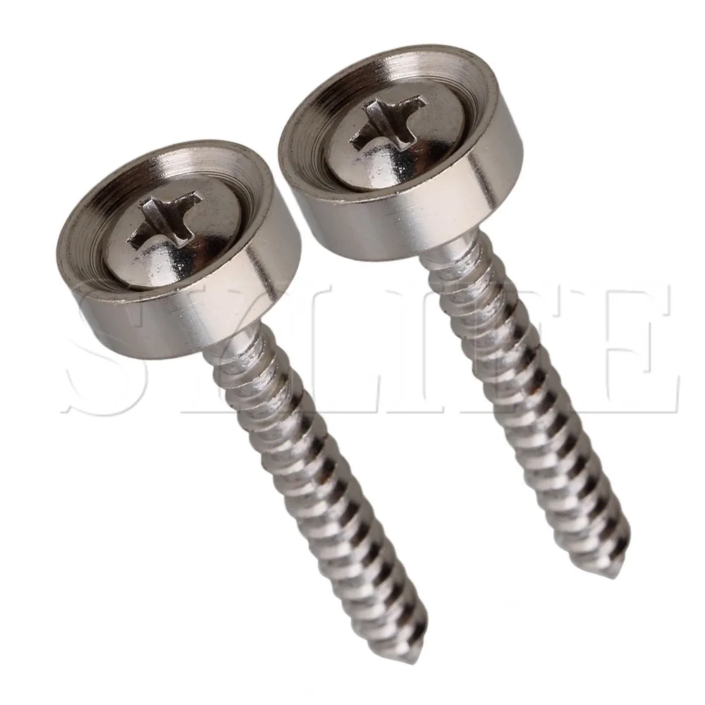1 SET OF 4 GUITAR BASS NECK JOINT FERRULES & SCREWS CHROME | Спорт и развлечения