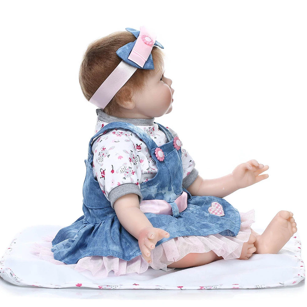 

Silicone Reborn Baby with Teat Simulation Doll Newborn Babies Doll Realistic Soft Dolls Lifelike Toy for Kids Reborn Doll