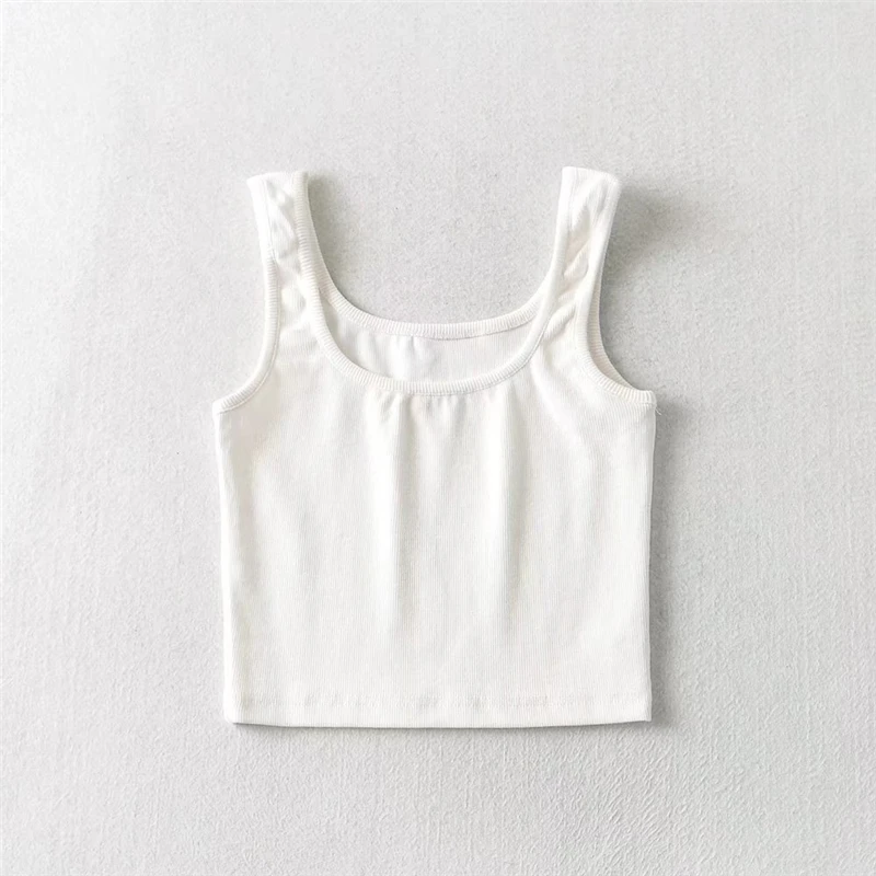 Топ LUNDUNSHIJIA женский хлопковый в рубчик Модный облегающий без рукавов